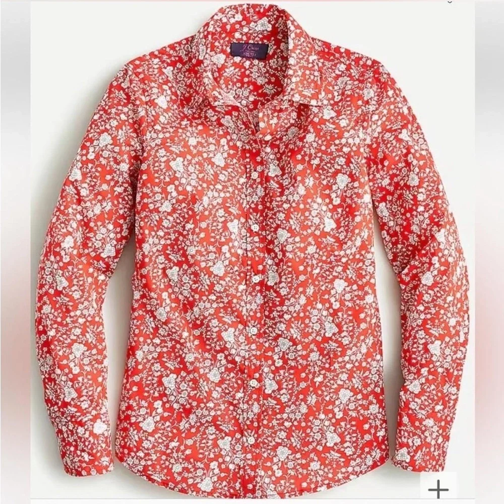 J. Crew Perfect Shirt Liberty London Summer Blooms Collection Floral Blouse 4
